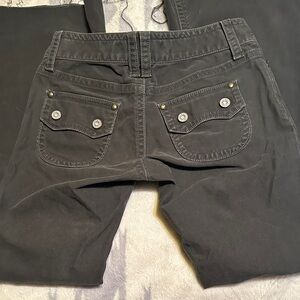 A103.  GAP Women's Flare Leg Frayed hem Jeans - dark green